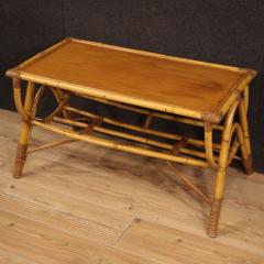 Design coffee table in bamboo and woven wood from the 70s - 3901811