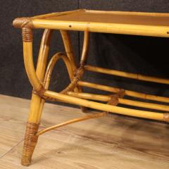 Design coffee table in bamboo and woven wood from the 70s - 3901812