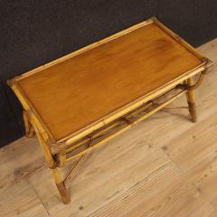 Design coffee table in bamboo and woven wood from the 70s - 3901813