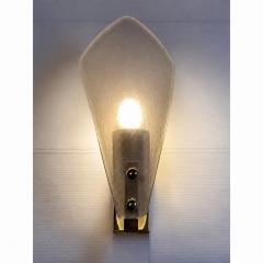 Designer Gray Sanded Leaf Murano Glass Wall Sconces Contemporary Set of 4 - 4754795