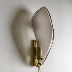 Designer Gray Sanded Leaf Murano Glass Wall Sconces Contemporary Set of 4 - 4754797