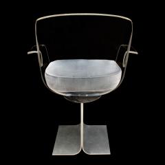 Desk Chair With Swiveling Lucite Seat 1970s - 227526