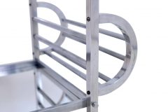 Dessert Roulante French Art Deco Bar Cart in Aluminium with removable Tray - 2746225