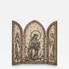 Devotional bone triptych engraved with depictions of the Madonna - 3242609