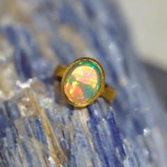 Devta Doolan Fine Mexican Crystal Opal 22k Gold One of a Kind Ring Devta Doolan 2024 - 4711203