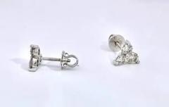 Diamond 3 Stud earrings w screw back 1 50 Carats - 3461983