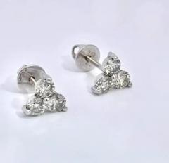 Diamond 3 Stud earrings w screw back 1 50 Carats - 3462080