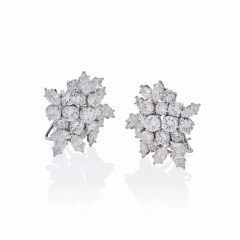 Diamond Day Night Cluster Pendant Earrings - 2624116