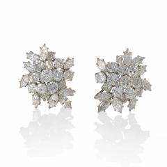 Diamond Day Night Cluster Pendant Earrings - 2624118