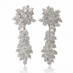 Diamond Day Night Cluster Pendant Earrings - 2624120