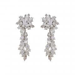 Diamond Day Night Cluster Pendant Earrings - 2631957