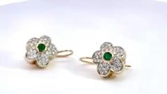 Diamond Emerald Earrings 18 Karat - 3448740