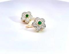 Diamond Emerald Earrings 18 Karat - 3448748