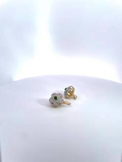 Diamond Emerald Earrings 18 Karat - 3448749