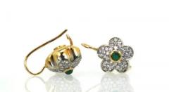 Diamond Emerald Earrings 18 Karat - 3448785