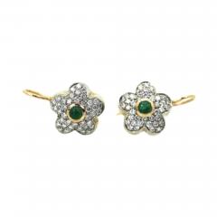 Diamond Emerald Earrings 18 Karat - 3452952