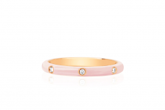 Diamond Enamel Stacking Rings - 4788848