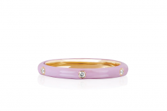 Diamond Enamel Stacking Rings - 4788850