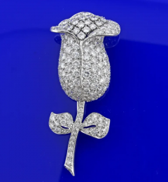 Diamond Flower Brooch - 3928548