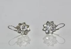 Diamond Flower Earrings 18K - 3455096