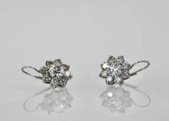 Diamond Flower Earrings 18K - 3455197