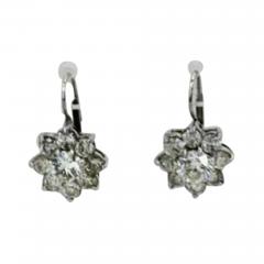 Diamond Flower Earrings 18K - 3551792