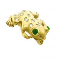 Diamond Frog Pin in 18 karat Satin Finish - 4615848