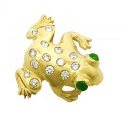 Diamond Frog Pin in 18 karat Satin Finish - 4615860