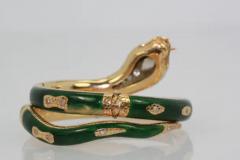 Diamond Guilloche Enamel Snake Serpent Bracelet 18 Karat 2 25 Carat - 3448798