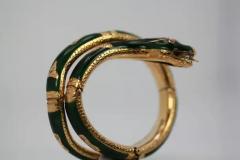 Diamond Guilloche Enamel Snake Serpent Bracelet 18 Karat 2 25 Carat - 3448847