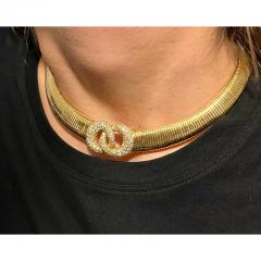 Diamond Interlocking Double Circle Flexible Choker in 18k Gold - 3622469