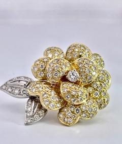 Diamond Rose Earrings Large Yellow Gold 14K - 3577667