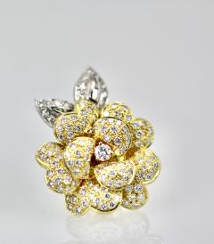 Diamond Rose Earrings Large Yellow Gold 14K - 3577668