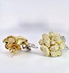Diamond Rose Earrings Large Yellow Gold 14K - 3577670