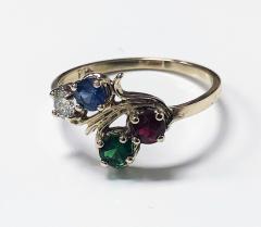 Diamond Sapphire Ruby and Tsavorite Gold Ring - 1152328