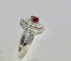Diamond Target Ring 2 Carat Ruby Center 18 Karat - 3449067