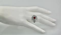 Diamond Target Ring 2 Carat Ruby Center 18 Karat - 3449153