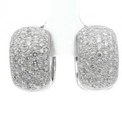 Diamond White Gold Wide Huggies - 4736375