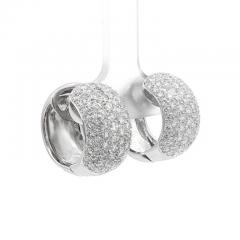 Diamond White Gold Wide Huggies - 4736376
