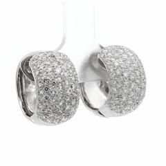 Diamond White Gold Wide Huggies - 4736377