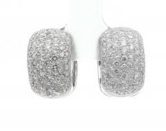 Diamond White Gold Wide Huggies - 4738405