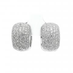 Diamond White Gold Wide Huggies - 4738406