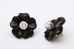 Diamond and Black Coral Earrings - 3246878