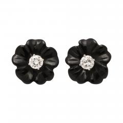 Diamond and Black Coral Earrings - 3251313