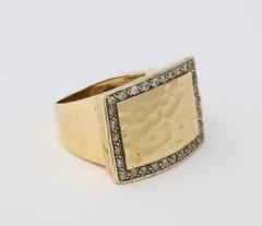 Diamond and Hand Hammered Gold Ring - 566574