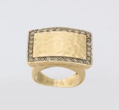 Diamond and Hand Hammered Gold Ring - 566575