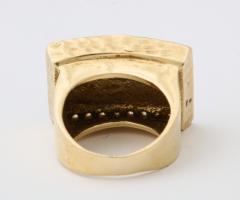 Diamond and Hand Hammered Gold Ring - 566576