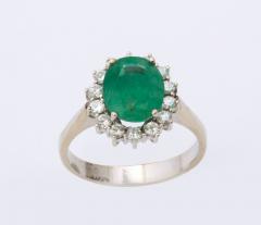 Diamond and Natural Emerald Gold Ring - 2838077