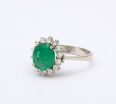 Diamond and Natural Emerald Gold Ring - 2838083