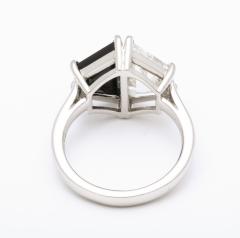 Diamond and Onyx Trapezoid Platinum Ring - 1118026